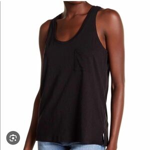 100% cotton Madewell small black pocket tank top perfect for layering sleeveless